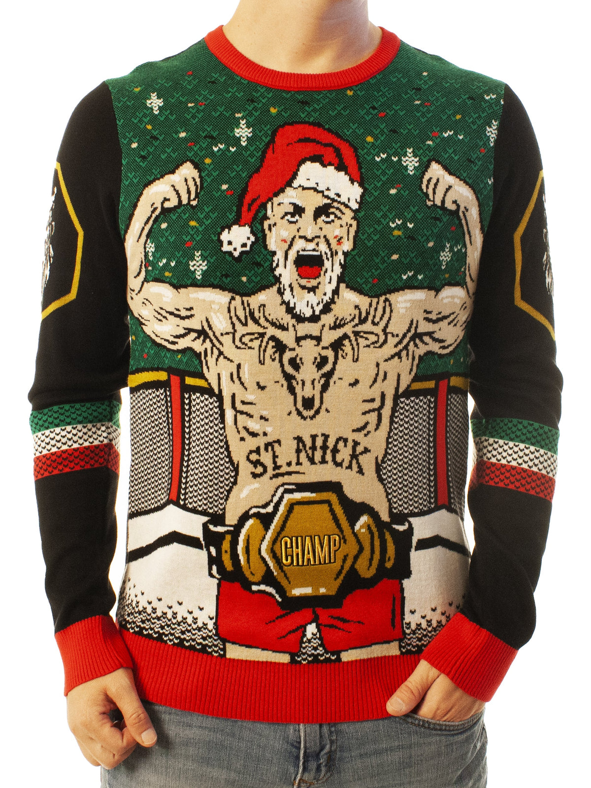 MMA Santa | For Men & Women | Unisex Sizing Ugly Christmas Sweater - Holiday Gift product image 2