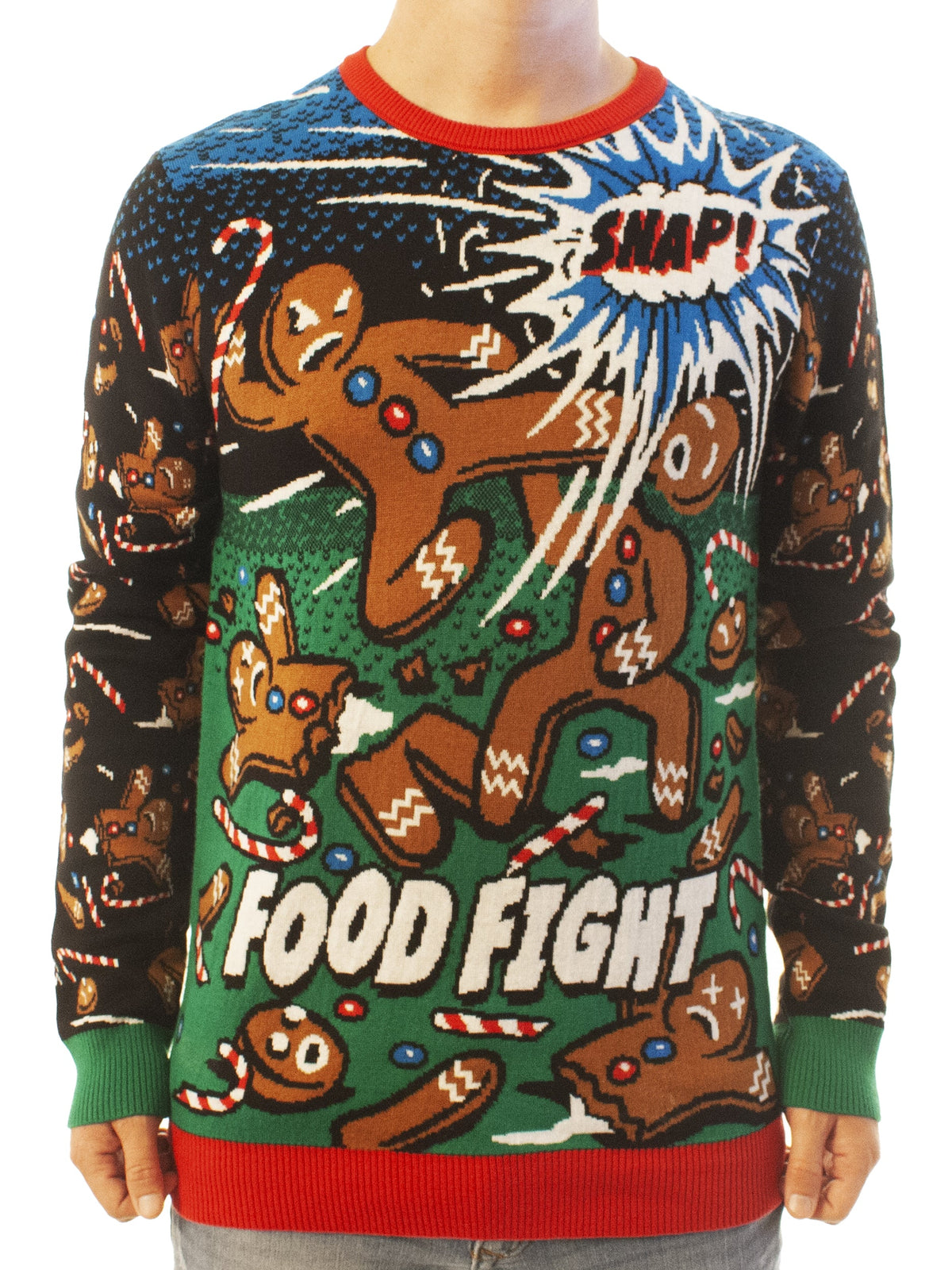Food Fight | For Men & Women | Unisex Sizing Ugly Christmas Sweater - Holiday Gift product image 2