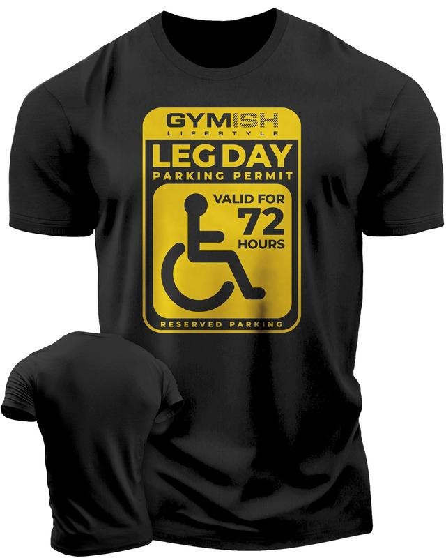 085. Leg Day Parking Permit Funny Workout Gym - Adult & Kids T-Shirts, Sweatshirts & Hoodies apparel design preview 1