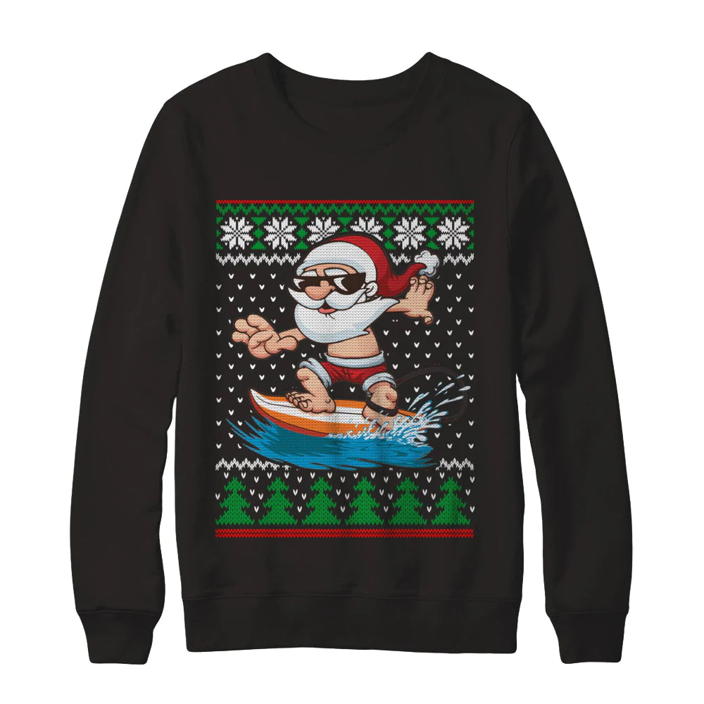 Santa surfing hawaiian summer Christmas Sweater - Holiday Gift product image
