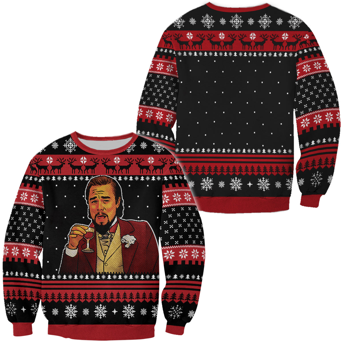 Laughing Leonardo DiCaprio 3D Christmas Sweater - Holiday Gift product image