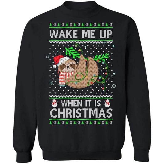 Wake me up when it’s sloth Christmas Sweater - Holiday Gift product image 2
