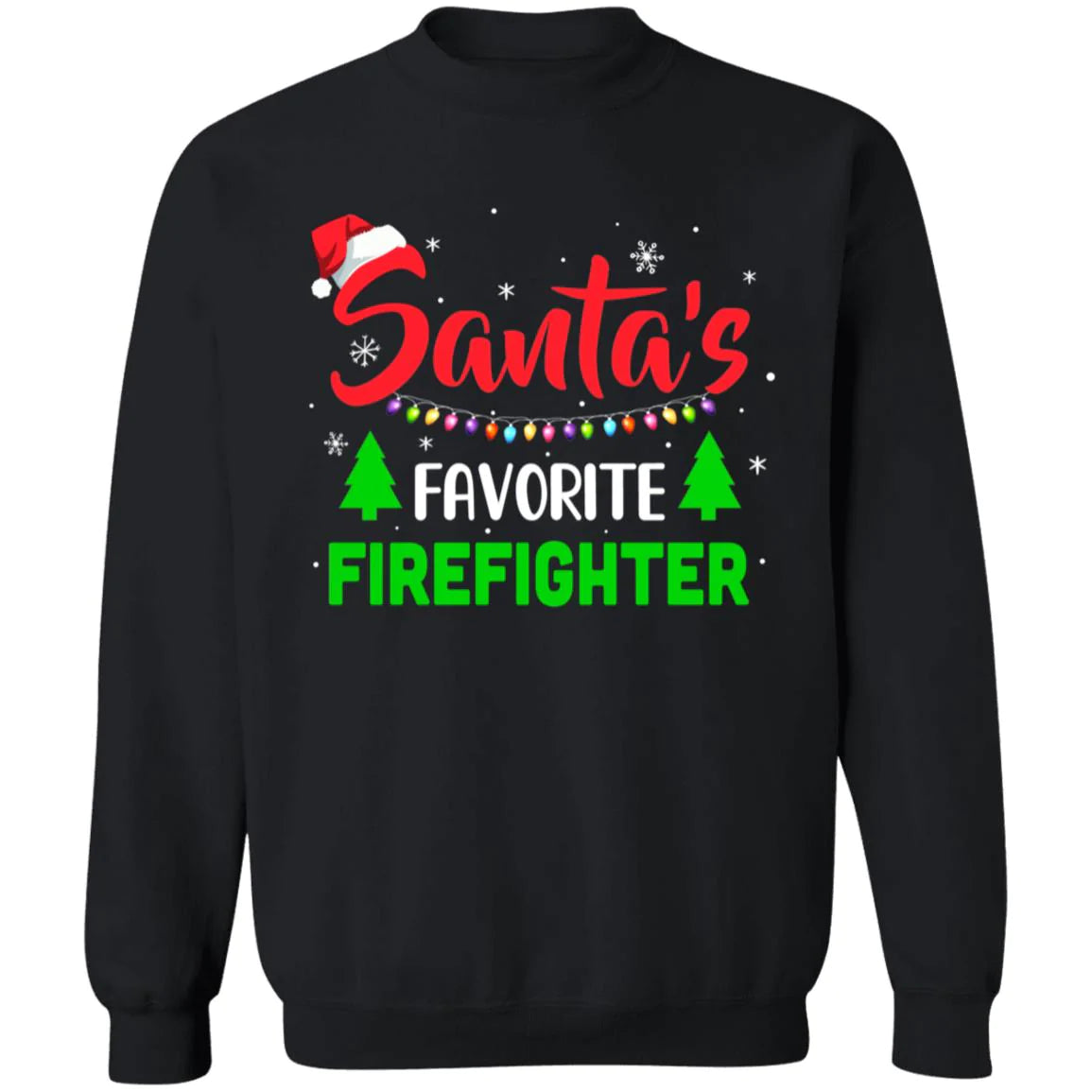 Santa’s favorite firefighter Christmas Sweater - Holiday Gift product image 2