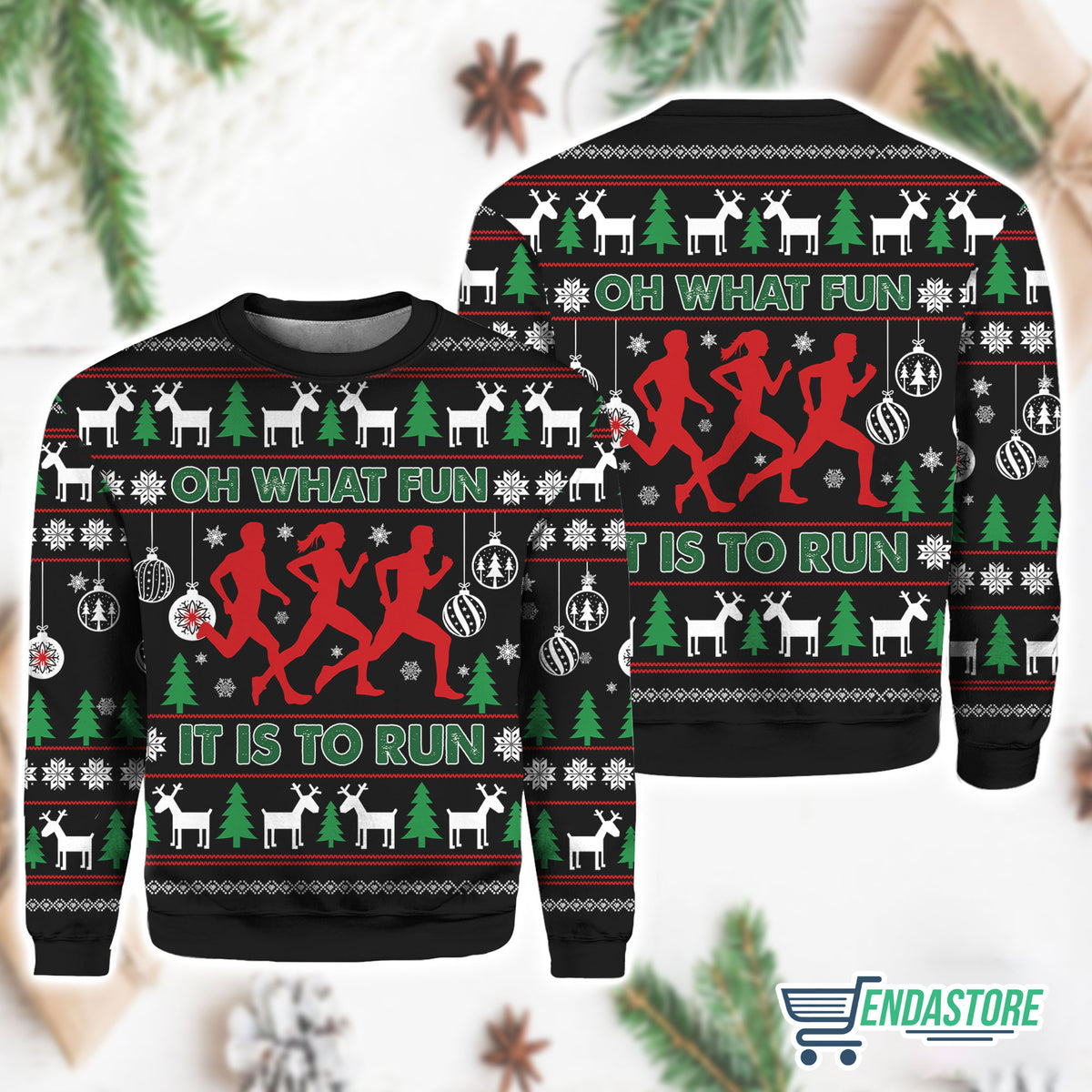 Oh What Fun It Is To Run 3D Ugly Christmas Sweater - Holiday Gift product image 2