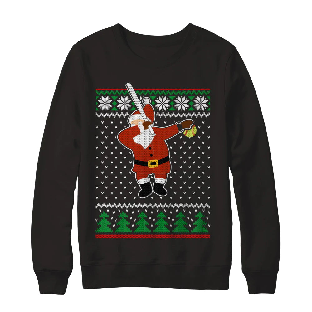 Dabbing santa softball Christmas Sweater - Holiday Gift product image 2