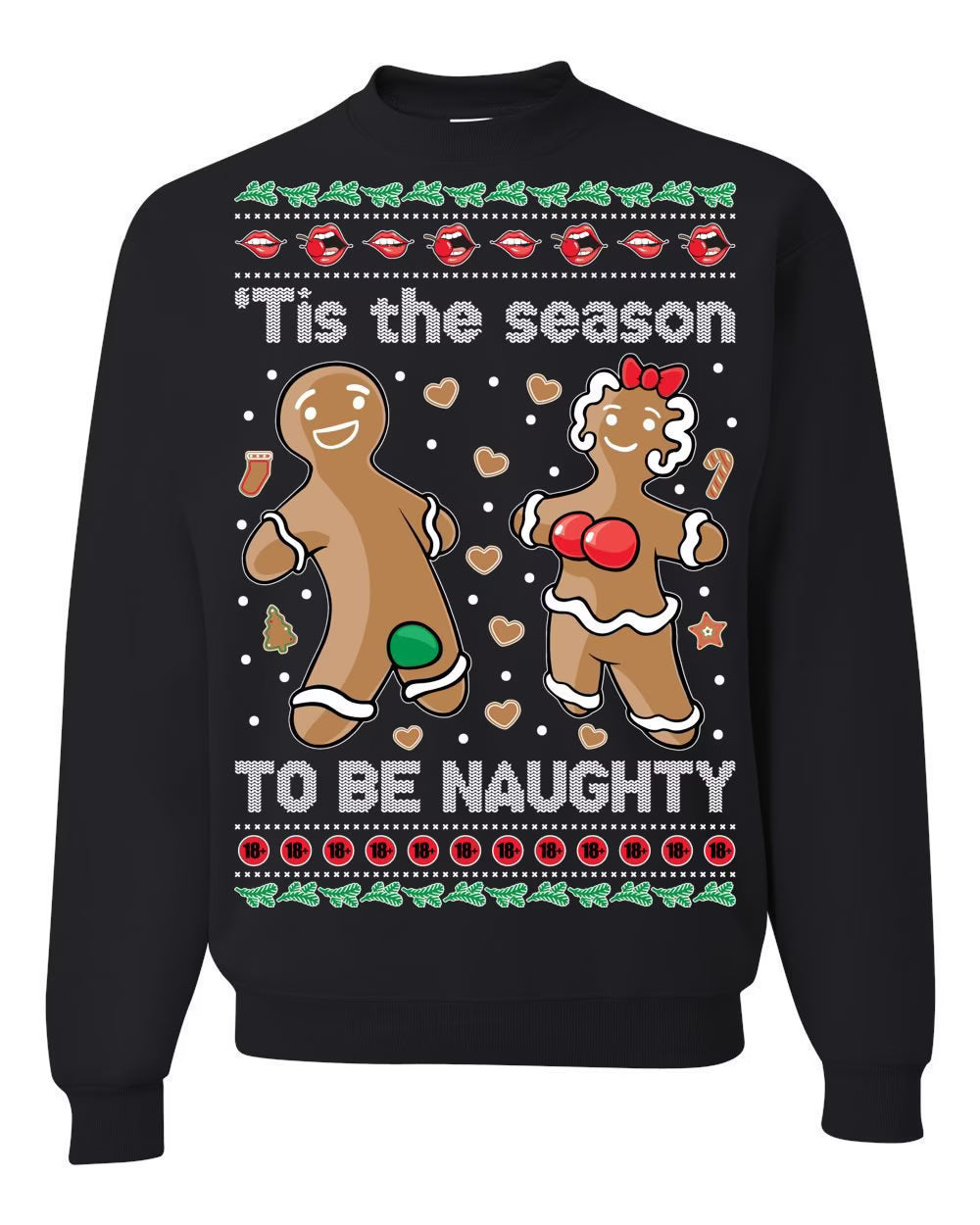 Gingerbread cookies tis the season to be naughty Christmas Sweater - Holiday Gift product image 2