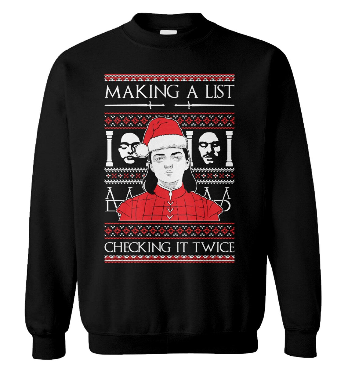Arya Assassin making a list checking it twice Christmas Sweater - Holiday Gift product image