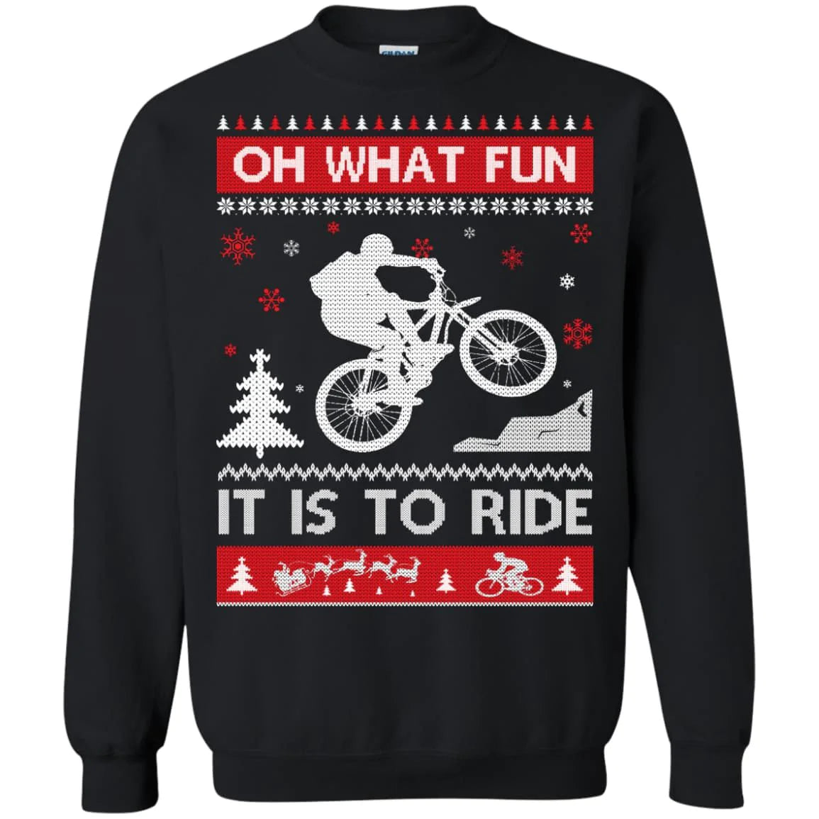 Bicycle oh what fun it is to ride Christmas Sweater - Holiday Gift product image 2