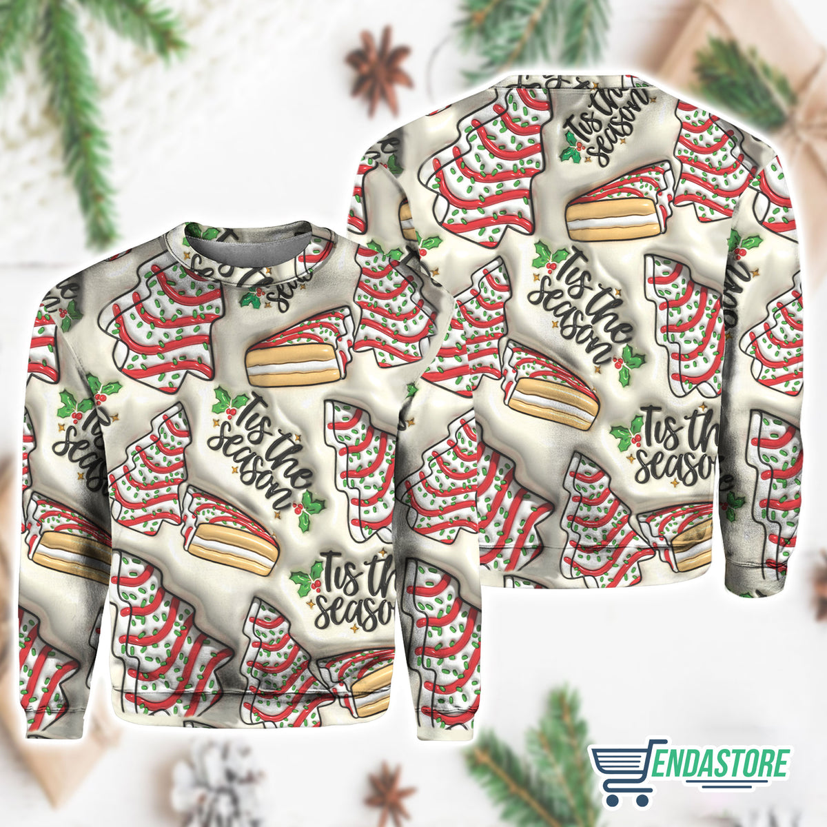 Tree Cakes Print Knit Pullover 3D Christmas Sweater - Holiday Gift product image 2