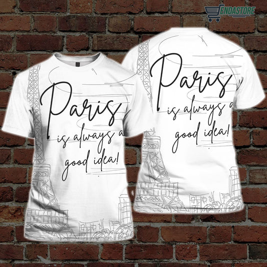 Women’s Paris Is Always A Good Idea Printed V-Neck 3D Sweater - Gift Idea product image 2