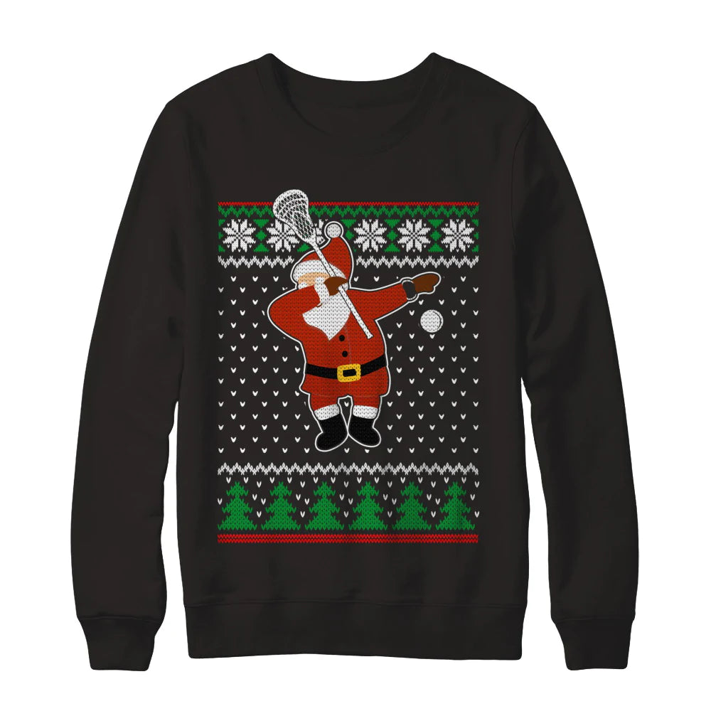 Dabbing santa lacrosse Christmas Sweater - Holiday Gift product image 2
