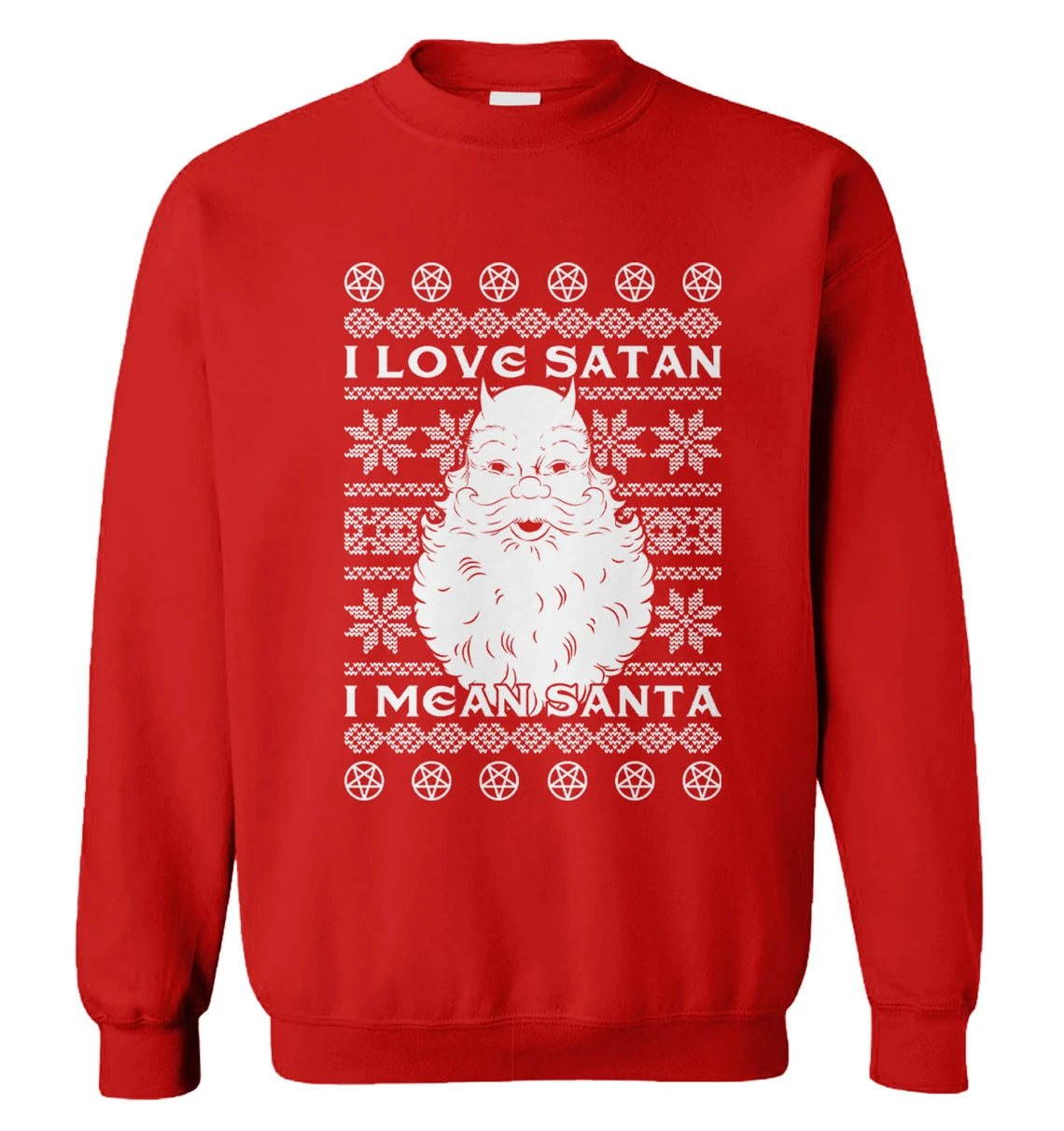 I love satan i mean santa Christmas Sweater - Holiday Gift product image 2