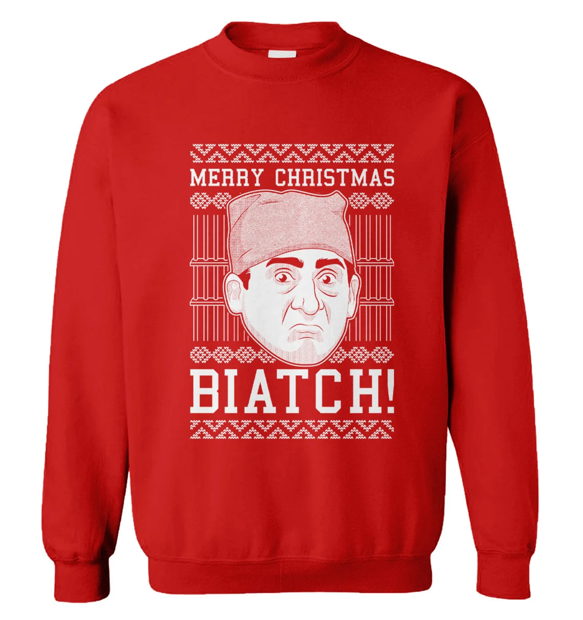 Michael Scott merry christmas biatch Christmas Sweater - Holiday Gift product image 2