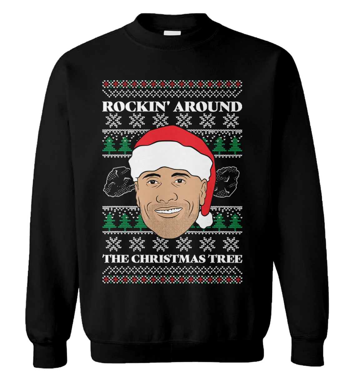 Dwayne Johnson rockin around the Christmas tree Christmas Sweater - Holiday Gift product image 2
