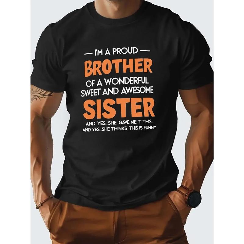 1 Pc 100% Cotton I'M PROUD BROTHER Creative Print - Adult & Kids T-Shirts, Sweatshirts & Hoodies apparel design preview 1