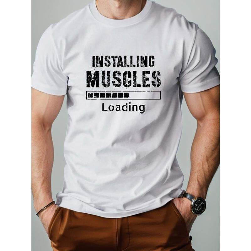 1 Pc 100% Cotton INSTALLING MUSCLES LOADING Pure - Adult & Kids T-Shirts, Sweatshirts & Hoodies apparel design preview 1