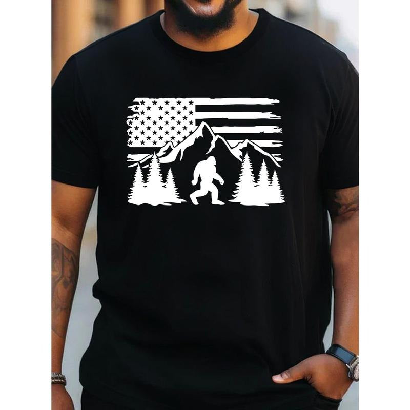 1 Pc 100% Cotton Plus Size Mountains Print Creative - Adult & Kids T-Shirts, Sweatshirts & Hoodies apparel design preview 1