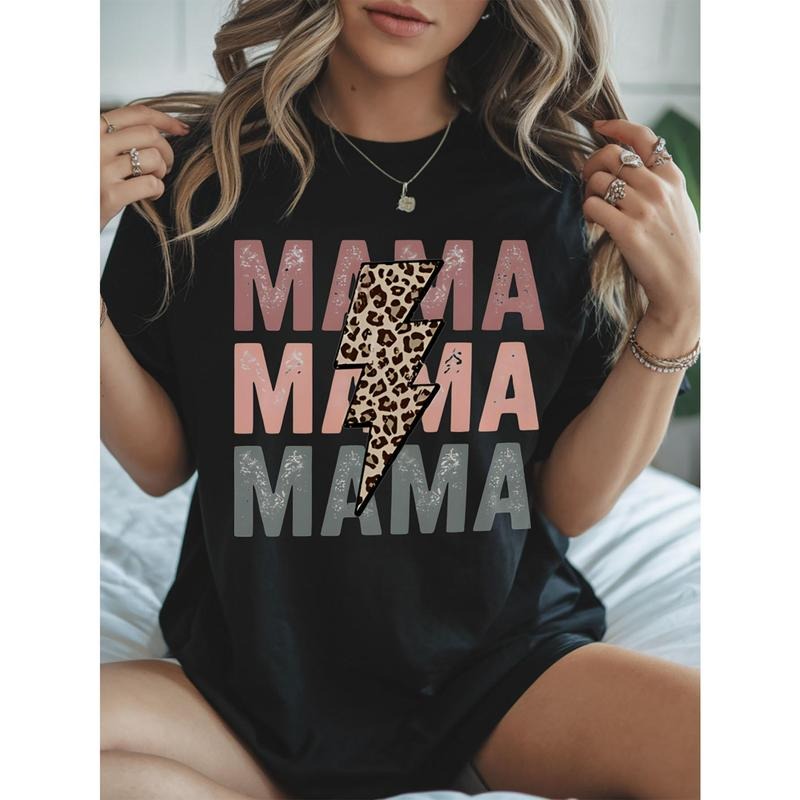 1 Piece Casual Round Neck 100% Solid Color "Mom" - Adult & Kids T-Shirts, Sweatshirts & Hoodies apparel design preview 1