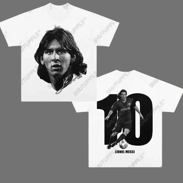 10 Messi 2 Sided Vintage Soccer Menswear Womenswear - Adult & Kids T-Shirts, Sweatshirts & Hoodies apparel design preview 1