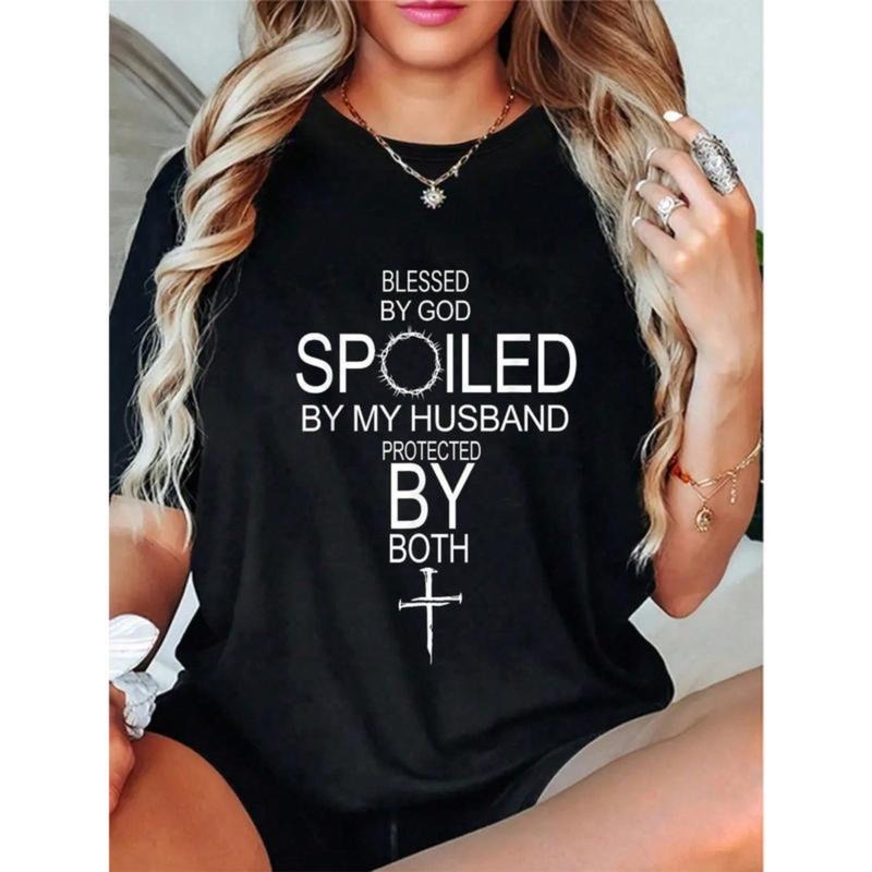 100% Cotton God Spoiled My Husband Protected - Adult & Kids T-Shirts, Sweatshirts & Hoodies apparel design preview 1