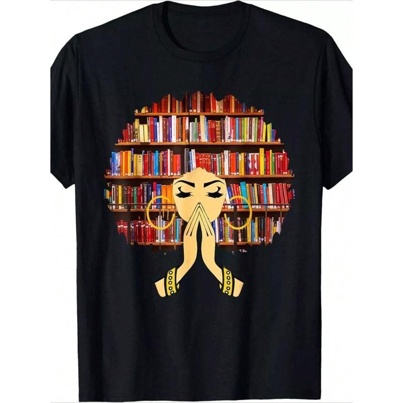 100% Cotton Magic Afro Book Love Literacy Librarian - Adult & Kids T-Shirts, Sweatshirts & Hoodies apparel design preview 1