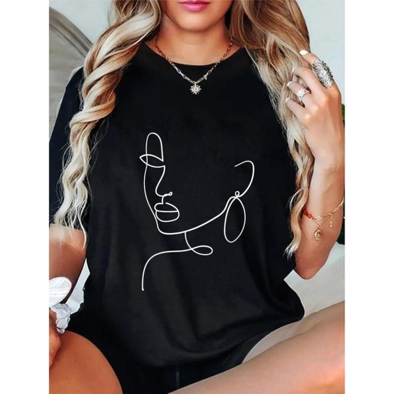 100% Cotton Art Woman Abstract Minimalist Drawing - Adult & Kids T-Shirts, Sweatshirts & Hoodies apparel design preview 1