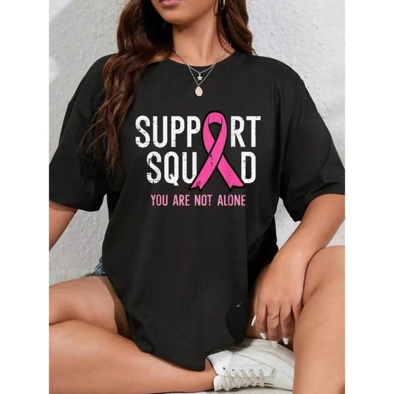 100% Cotton Breast Cancer Ribbon Support Squad - Adult & Kids T-Shirts, Sweatshirts & Hoodies apparel design preview 1