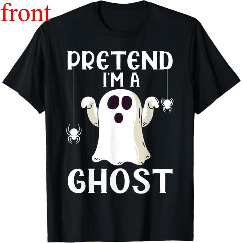 100% Cotton Funny Pretend I'M Ghost Lazy Halloween - Adult & Kids T-Shirts, Sweatshirts & Hoodies apparel design preview 1