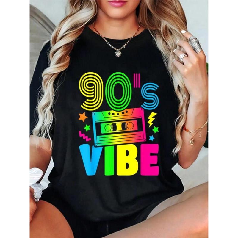 100% Cotton Funny 90s Retro 1990s Costume Party Round - Adult & Kids T-Shirts, Sweatshirts & Hoodies apparel design preview 1