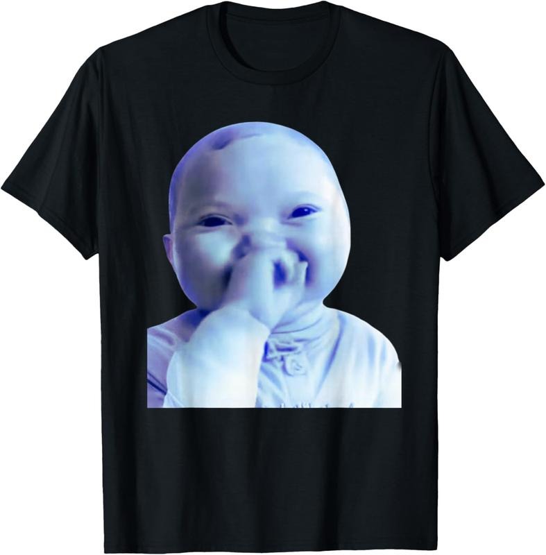 100% Cotton Funny AI Baby Holding Laugh Meme Viral - Adult & Kids T-Shirts, Sweatshirts & Hoodies apparel design preview 1