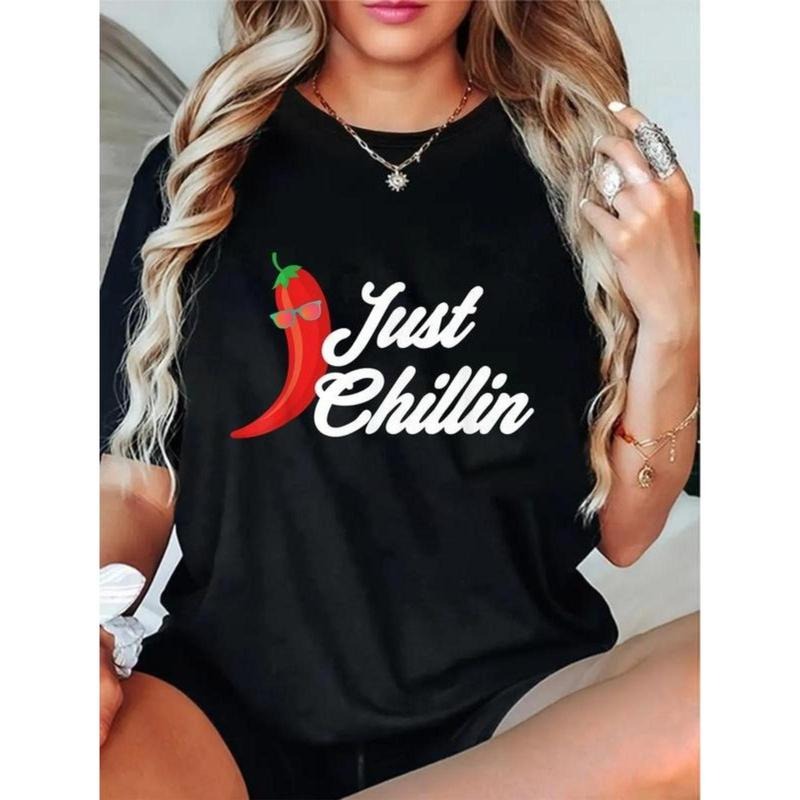 100% Cotton Funny Just Chillin Chili Pepper Spicy - Adult & Kids T-Shirts, Sweatshirts & Hoodies apparel design preview 1