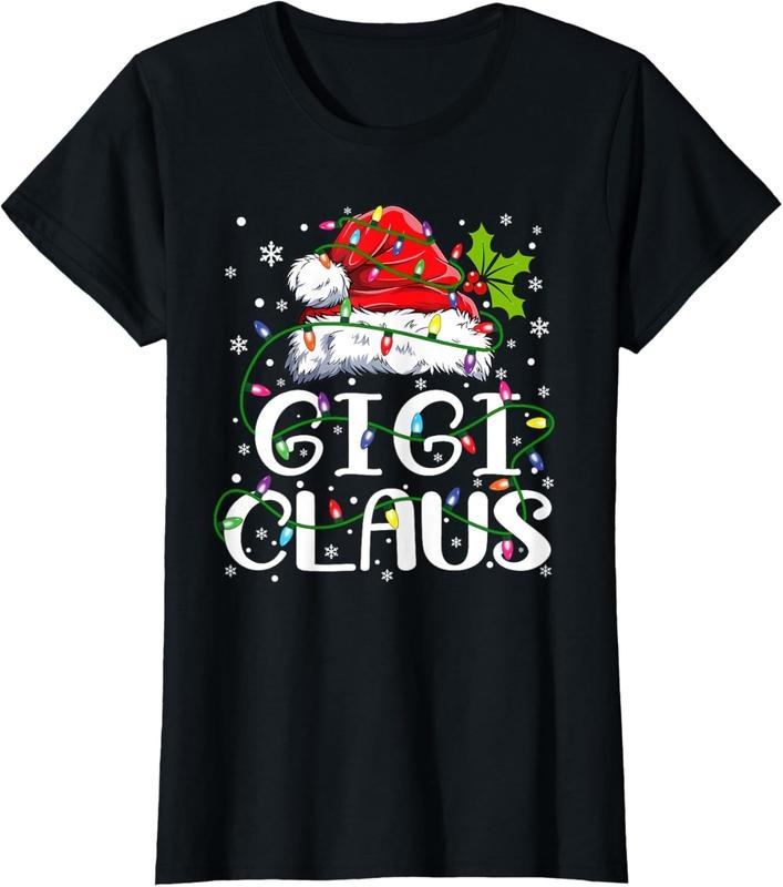 100% Cotton Gigi Claus Lights Pajama Family Matching - Adult & Kids T-Shirts, Sweatshirts & Hoodies apparel design preview 1