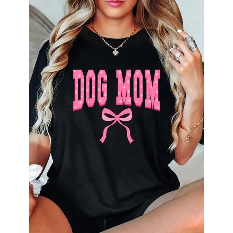100% Cotton Groovy Dog Mom Coquette Bow Paw Life - Adult & Kids T-Shirts, Sweatshirts & Hoodies apparel design preview 1