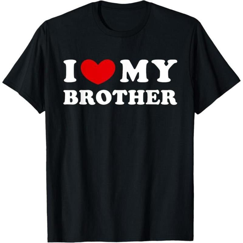 100% Cotton I Love My Brother Heart - Adult & Kids T-Shirts, Sweatshirts & Hoodies apparel design preview 1
