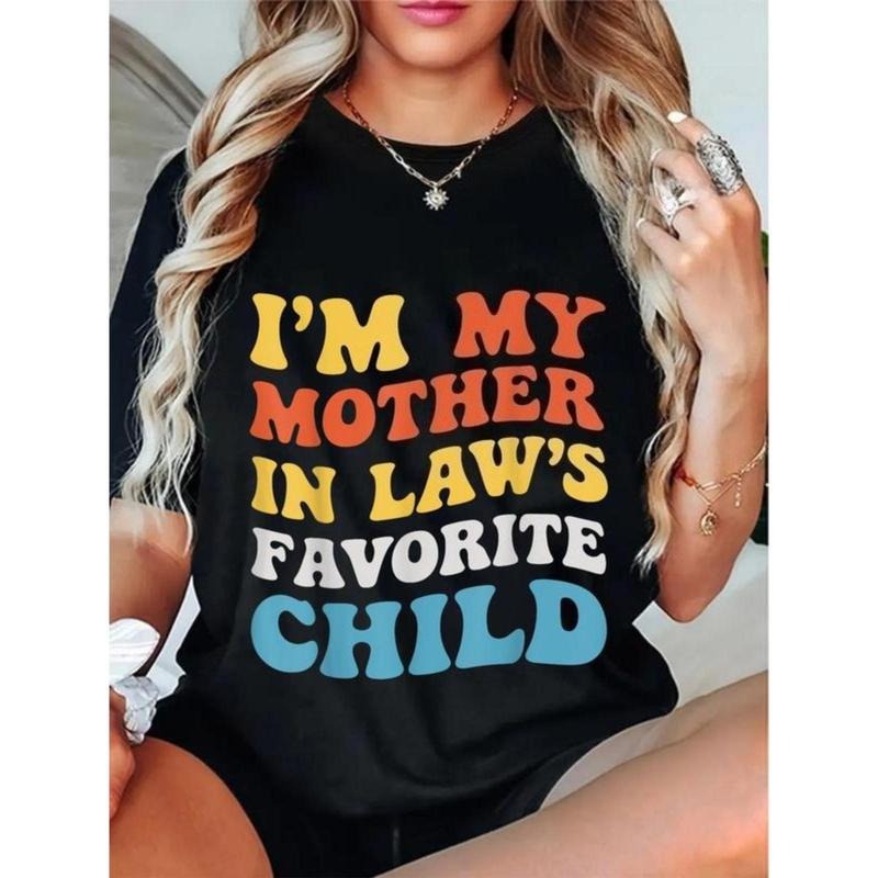 100% Cotton I'M My Mother Laws Favorite Child Family - Adult & Kids T-Shirts, Sweatshirts & Hoodies apparel design preview 1