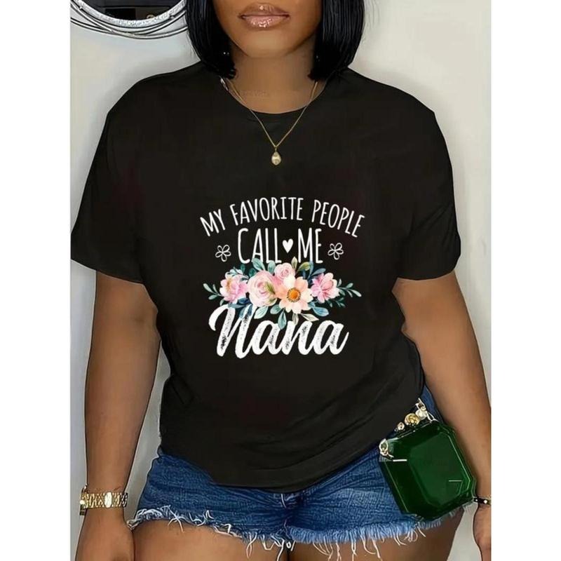 100% Cotton My Favorite People Call Me Nana Floral - Adult & Kids T-Shirts, Sweatshirts & Hoodies apparel design preview 1