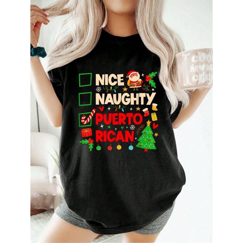 100% Cotton Nice Naughty Puerto Rican Rico Santa - Adult & Kids T-Shirts, Sweatshirts & Hoodies apparel design preview 1