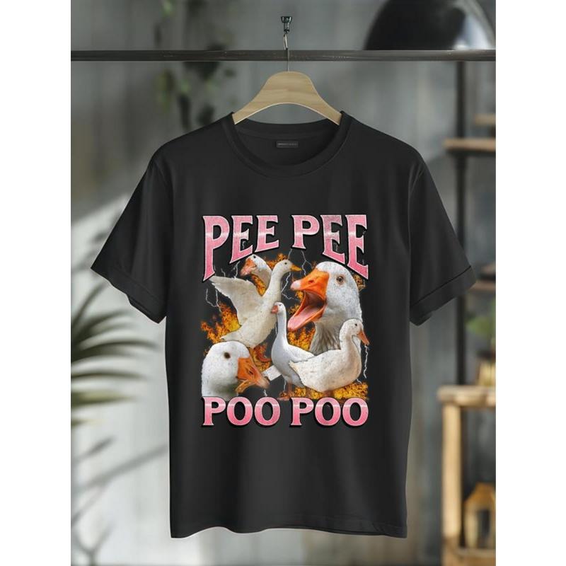 100% Cotton Pee Poo Funny Goose Meme Bootleg Y2K - Adult & Kids T-Shirts, Sweatshirts & Hoodies apparel design preview 1