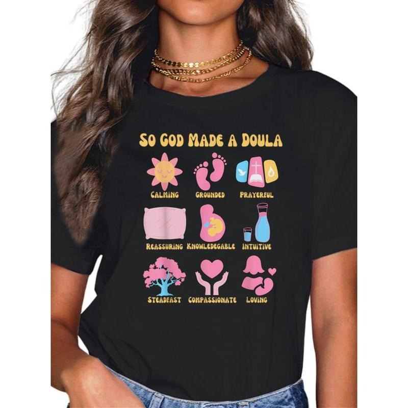 100% Cotton Retro Christian Doula Life Birth Worker - Adult & Kids T-Shirts, Sweatshirts & Hoodies apparel design preview 1