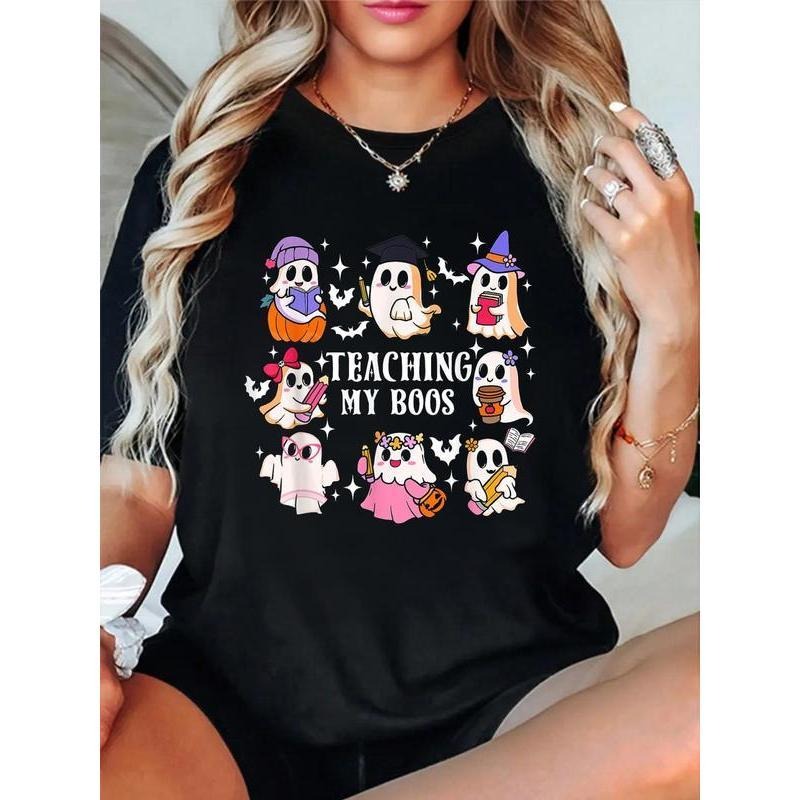 100% Cotton Teaching My Boos Ghost Reading Books - Adult & Kids T-Shirts, Sweatshirts & Hoodies apparel design preview 1