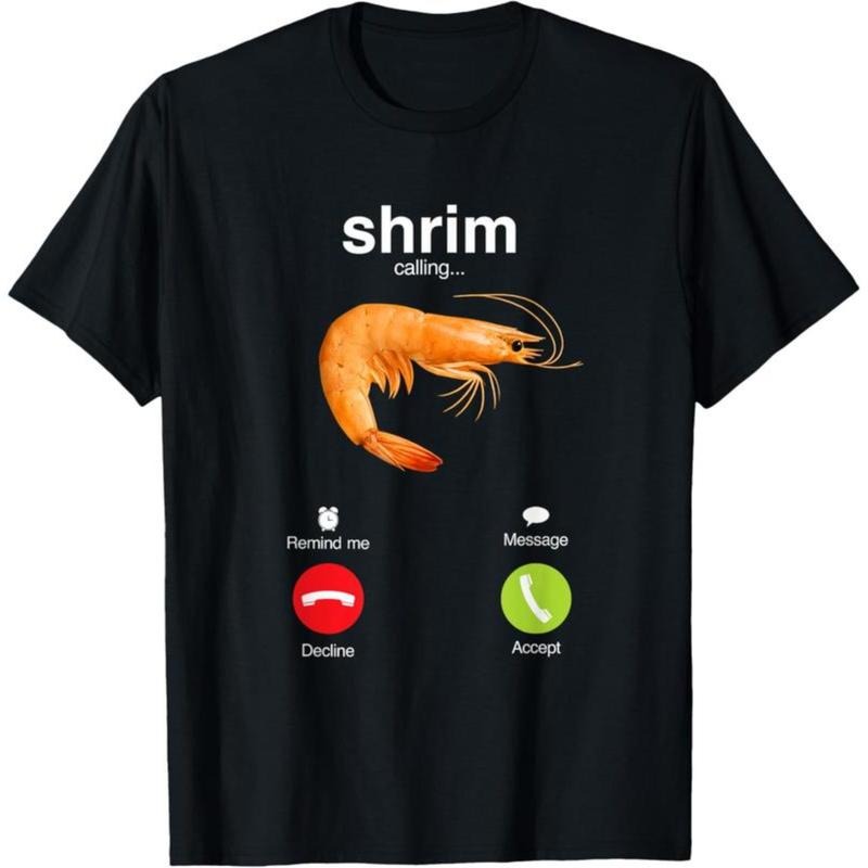 100% Cotton "Shrim" Is Calling Misspelled Funny - Adult & Kids T-Shirts, Sweatshirts & Hoodies apparel design preview 1