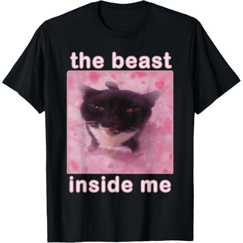 100% Cotton Beast Inside Me Funny Cat Meme - Adult & Kids T-Shirts, Sweatshirts & Hoodies apparel design preview 1