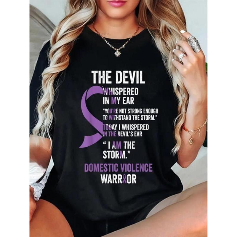 100% Cotton Devil Domestic Violence Awareness Support - Adult & Kids T-Shirts, Sweatshirts & Hoodies apparel design preview 1