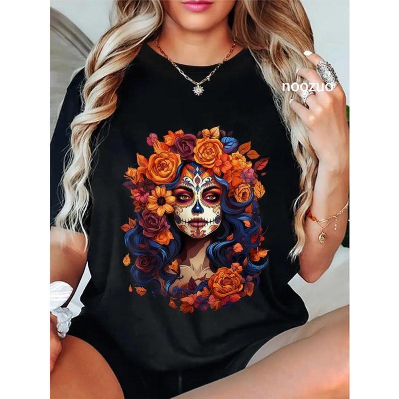 100% Cotton Dia De Los Muertos Mexican Sugar Skull - Adult & Kids T-Shirts, Sweatshirts & Hoodies apparel design preview 1