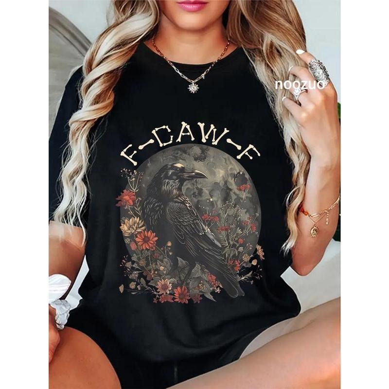 100% Cotton Funny F Caw Raven Bird Saying Casual - Adult & Kids T-Shirts, Sweatshirts & Hoodies apparel design preview 1