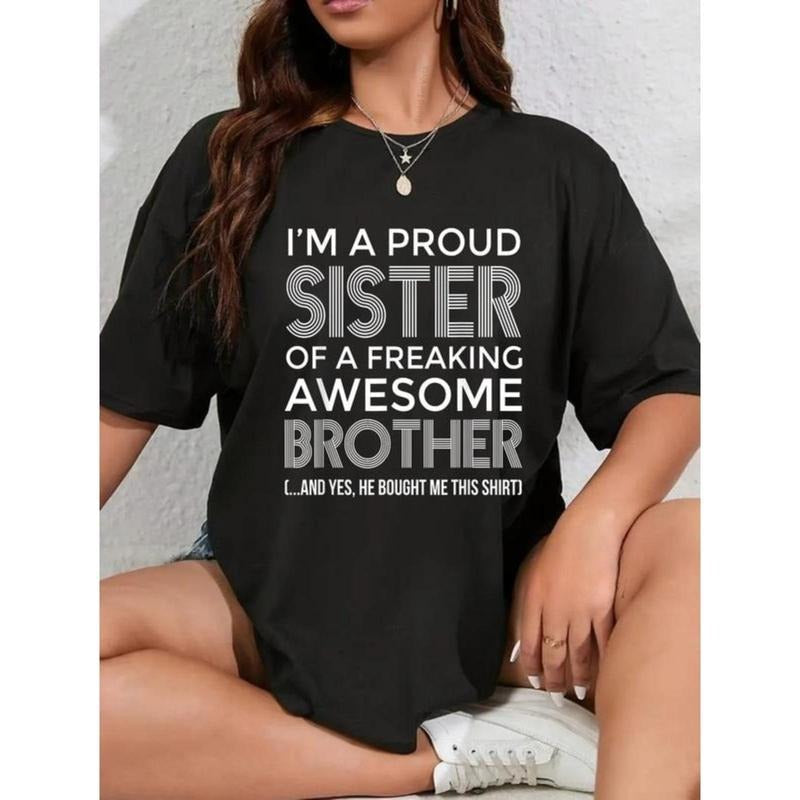 100% Cotton Im Proud Sister Awesome Brother Funny - Adult & Kids T-Shirts, Sweatshirts & Hoodies apparel design preview 1