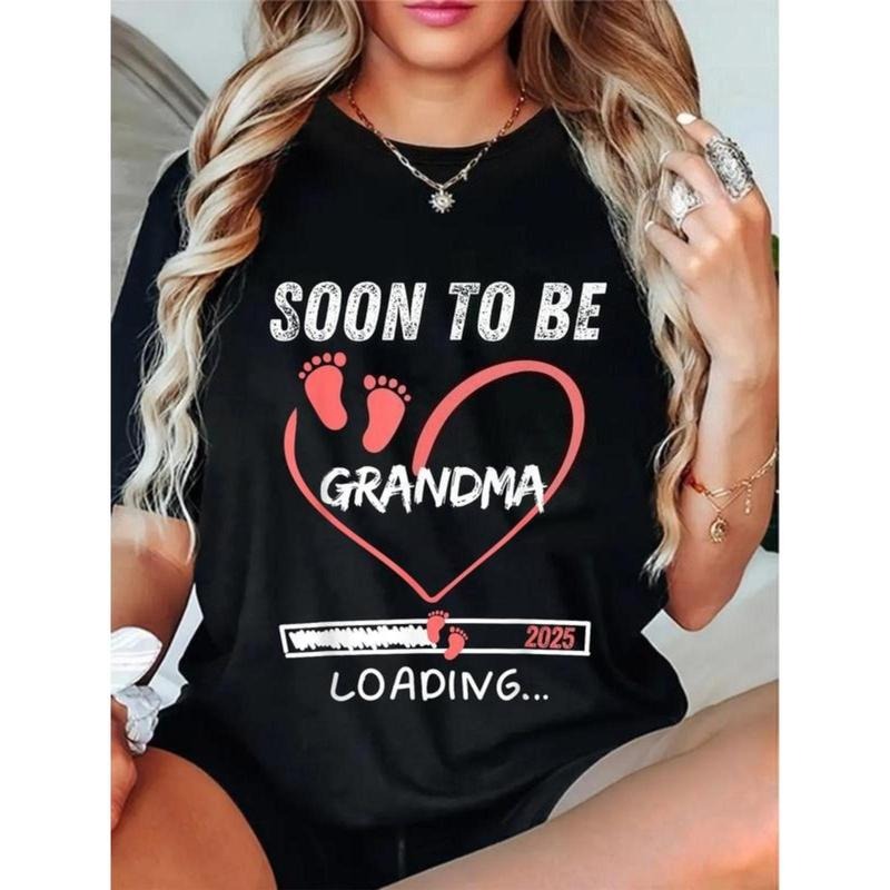 100% Cotton Soon Be Grandma Loading 2025 Family Baby - Adult & Kids T-Shirts, Sweatshirts & Hoodies apparel design preview 1
