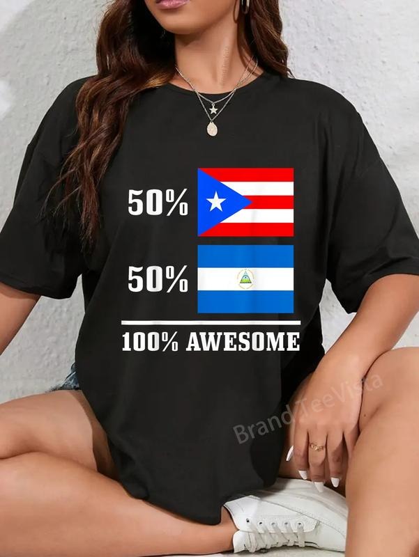 100% Cotton 50% Puerto Rico Nica Rican Nicaraguan - Adult & Kids T-Shirts, Sweatshirts & Hoodies apparel design preview 1