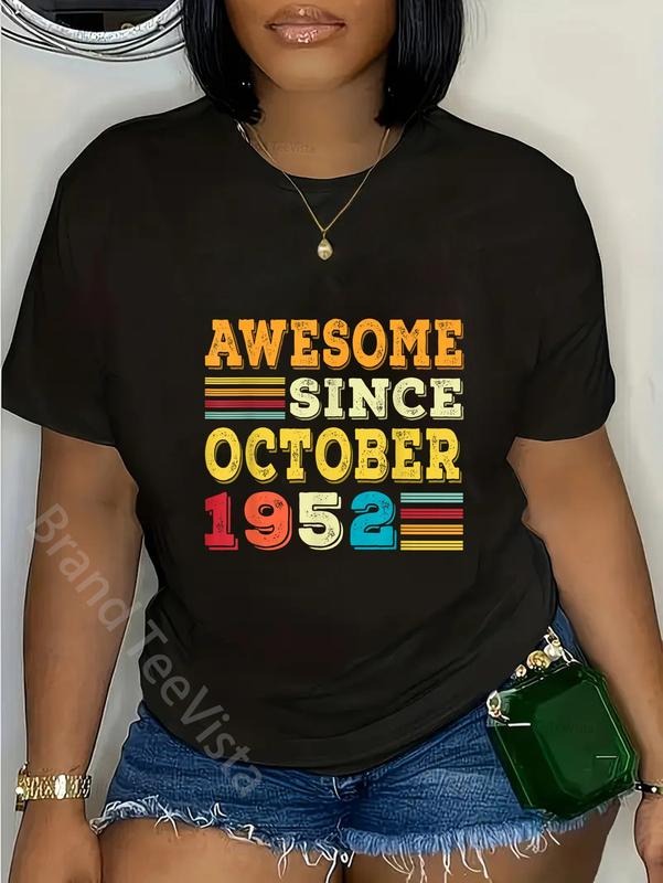 100% Cotton 73 Years Old Awesome Since October 1952 - Adult & Kids T-Shirts, Sweatshirts & Hoodies apparel design preview 1