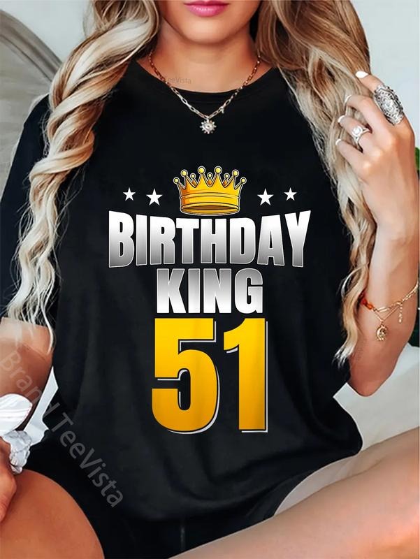 100% Cotton King 51 Years Old Dad Husband 51st - Adult & Kids T-Shirts, Sweatshirts & Hoodies apparel design preview 1